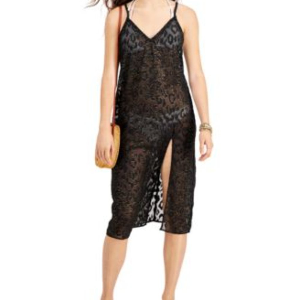 NWT Miken Swim Juniors Small Black & Gold Sheer Swim Cover NEW WITH TAGS